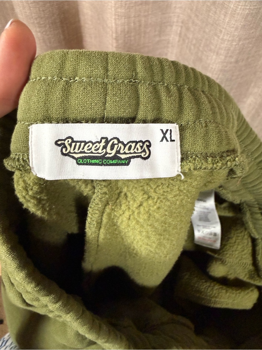 SweetGrass Clothing Olive Palmetto Rose Fleece Joggers XL - Picture 12 of 16